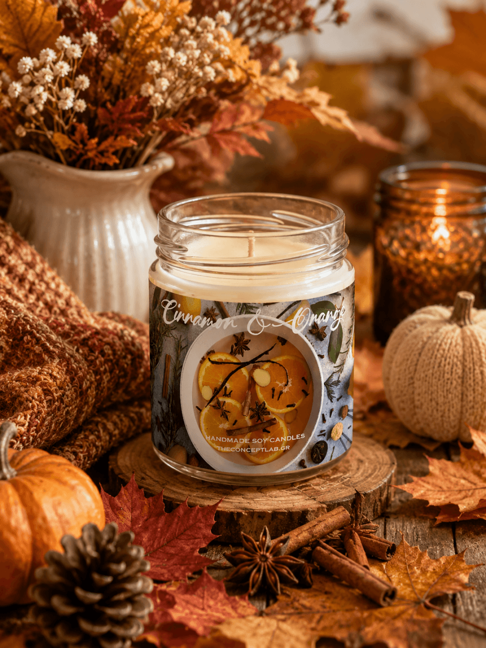Cinnamon & Orange – χειροποίητο φυτικό κερί σόγιας