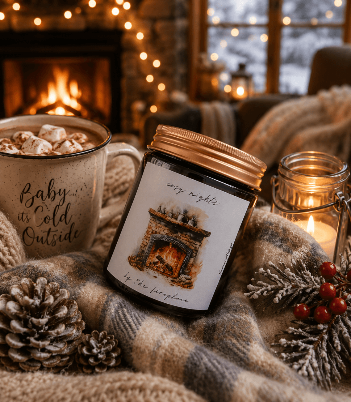 Cosy nights by the fireplace – χειροποίητο φυτικό κερί σόγιας