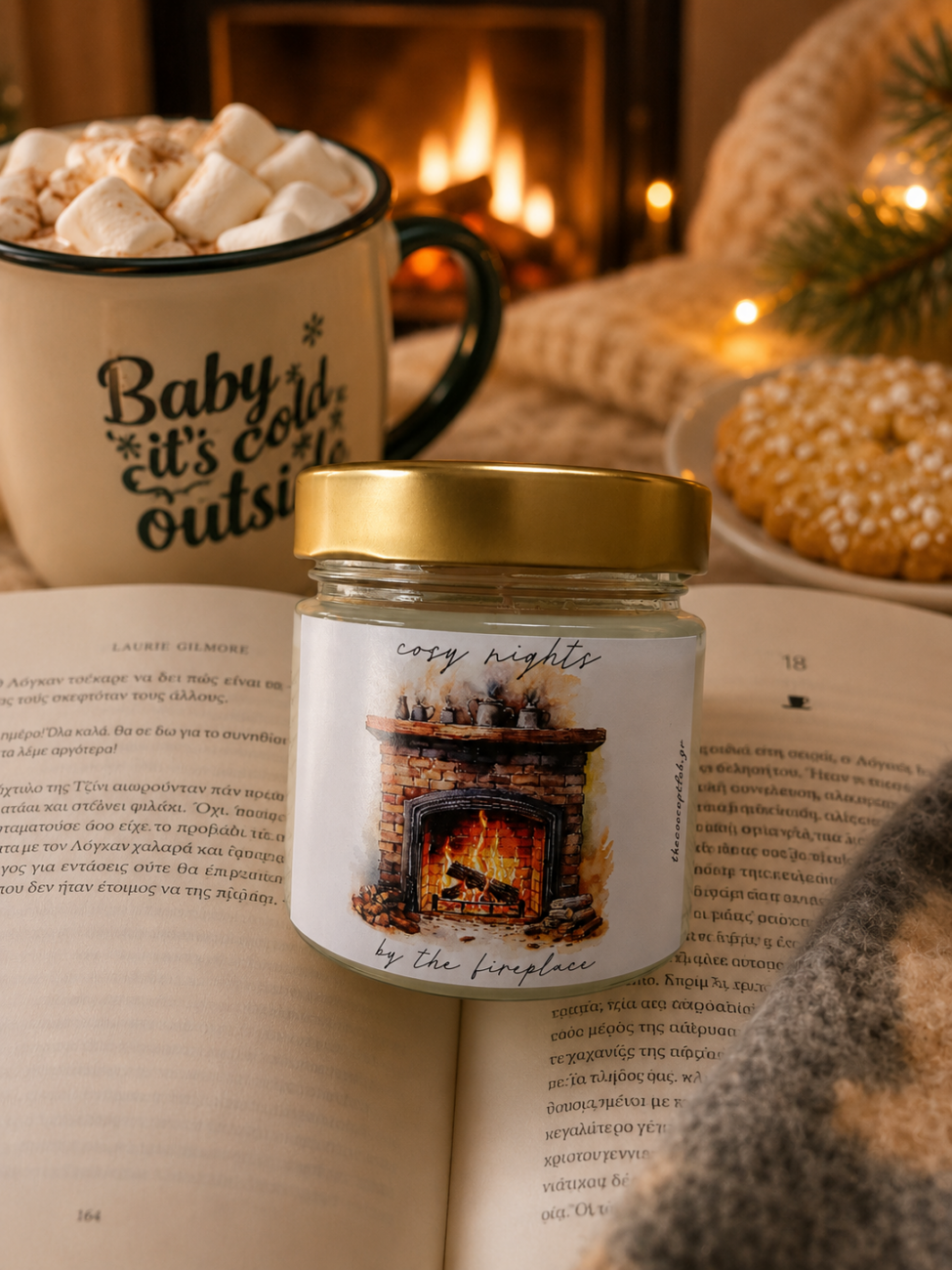Cosy nights by the fireplace – χειροποίητο φυτικό κερί σόγιας