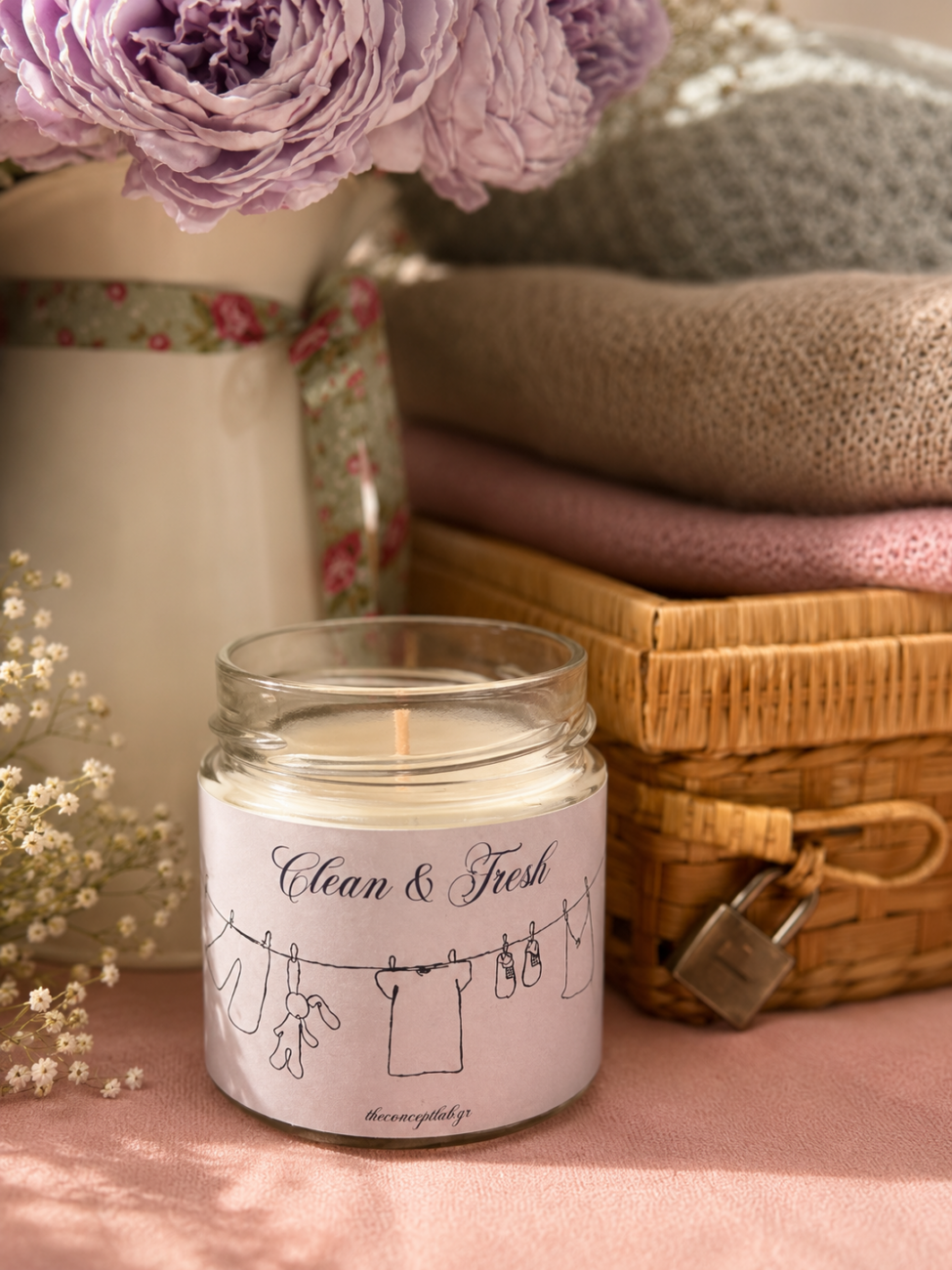 Clean & Fresh – χειροποίητο φυτικό κερί σόγιας