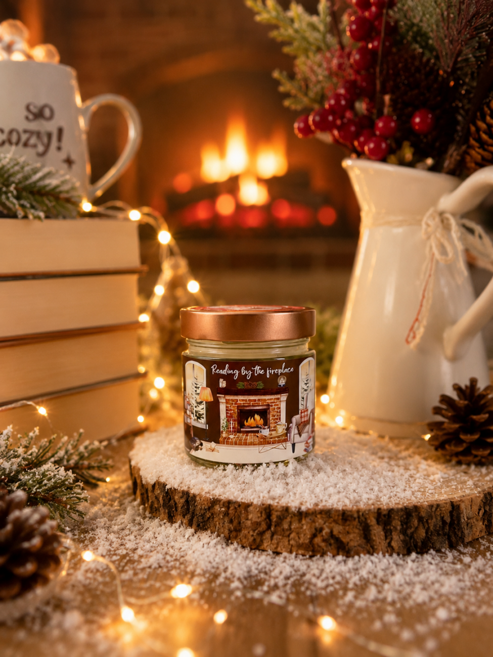 Reading by the fireplace  – χειροποίητο φυτικό κερί σόγιας