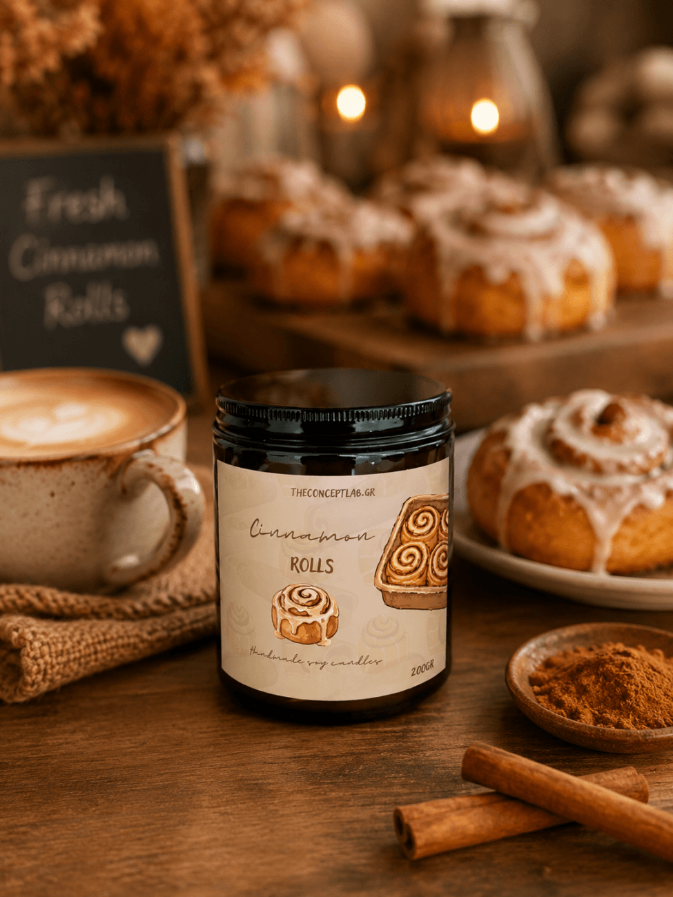 Cinnamon Rolls – χειροποίητο φυτικό κερί σόγιας