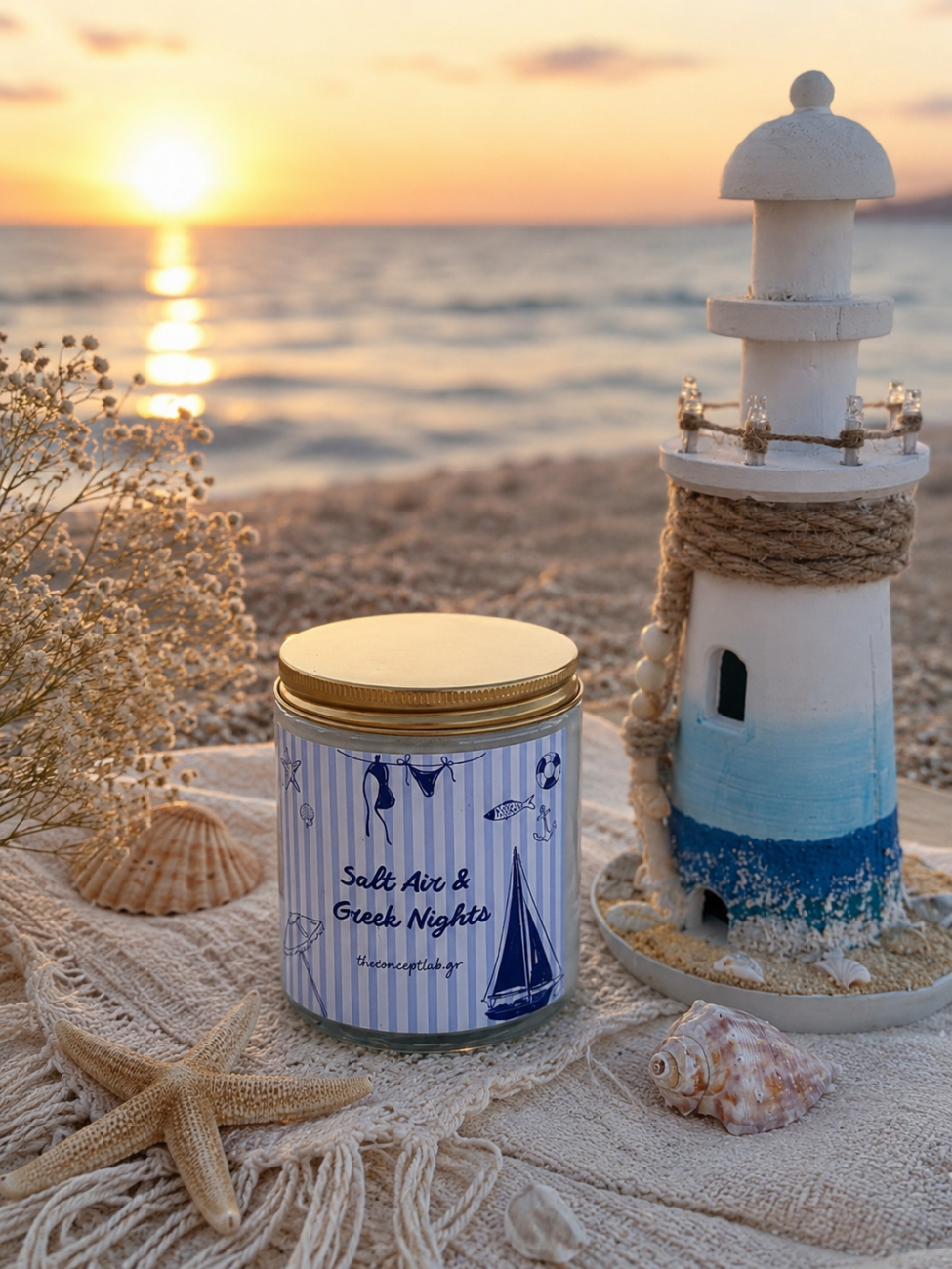 Salt Air & Greek Nights – αρωματικό κερί σόγιας