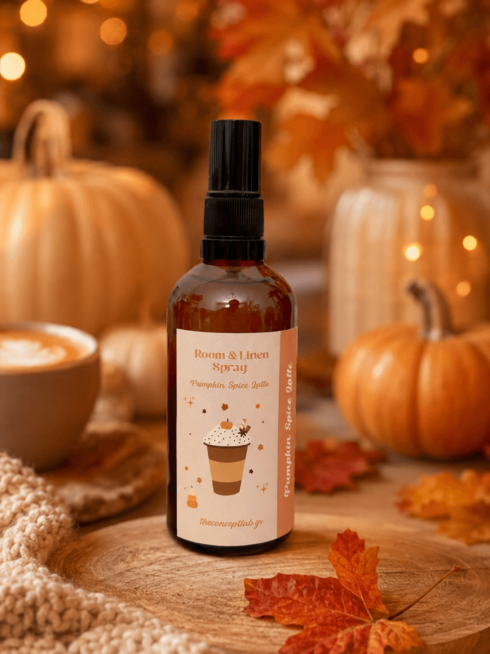 Pumpkin Spice Latte – Αρωματικό σπρευ χώρου & υφασματων γυαλινο μπουκάλι – 100ml