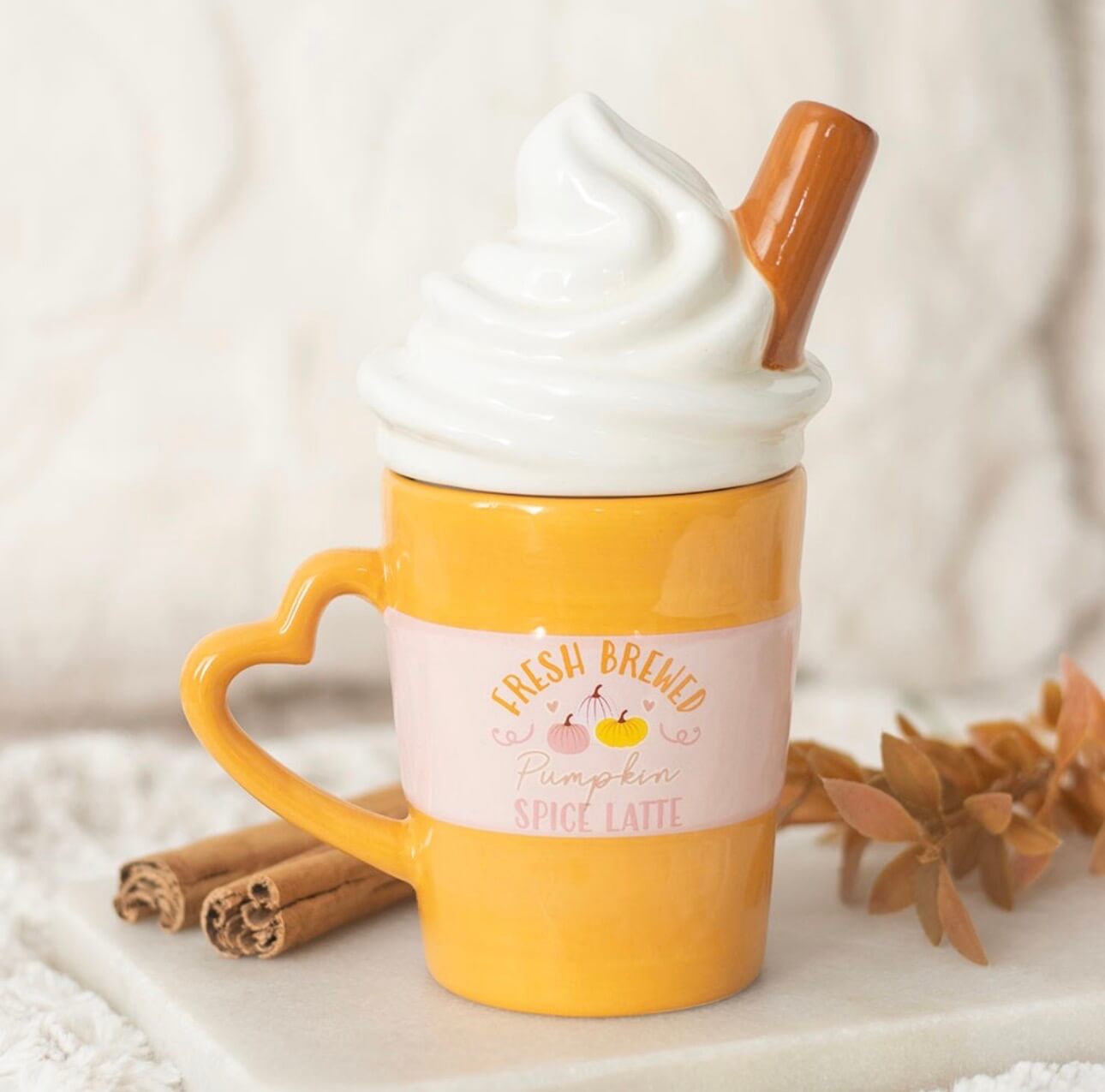 Pumpkin Spice Latte Κεραμική Κούπα με Καπάκι – 250ml