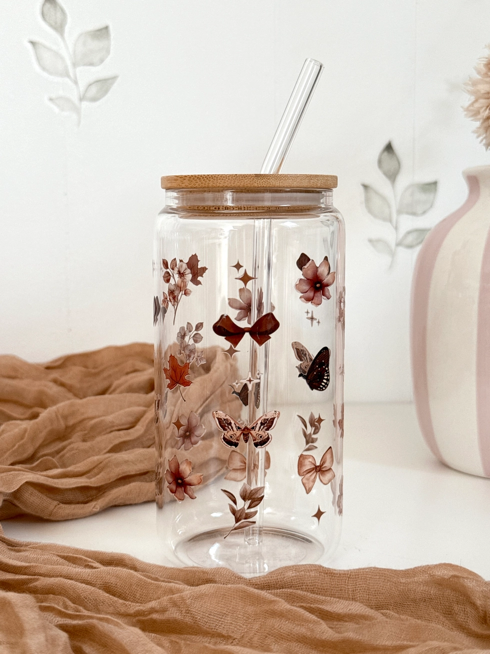 Fall Bookish Glass Tumbler 500ml – Colors of Fall