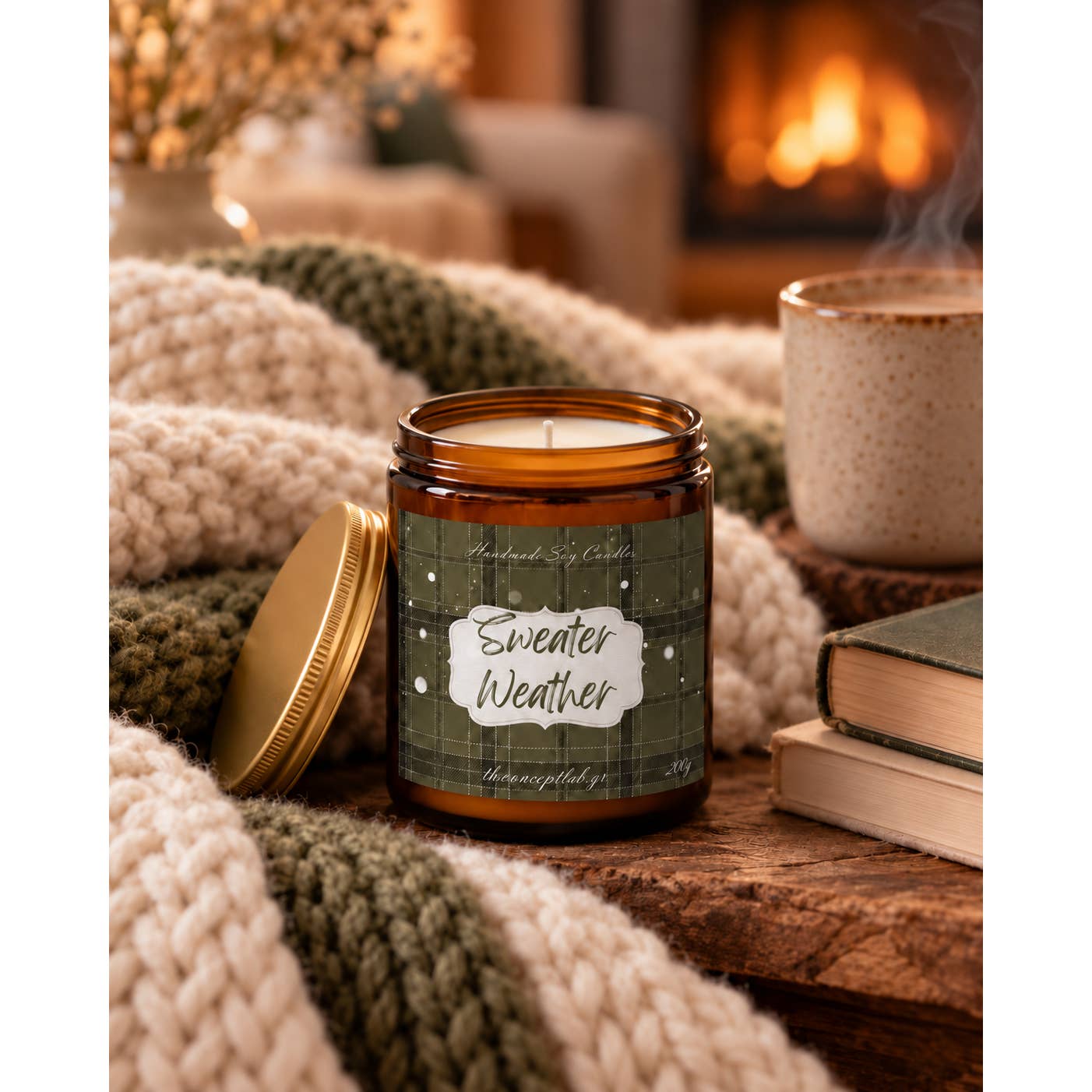 Sweater Weather – Χειροποίητο Αρωματικό Κερί Σόγιας | Cozy Winter Collection