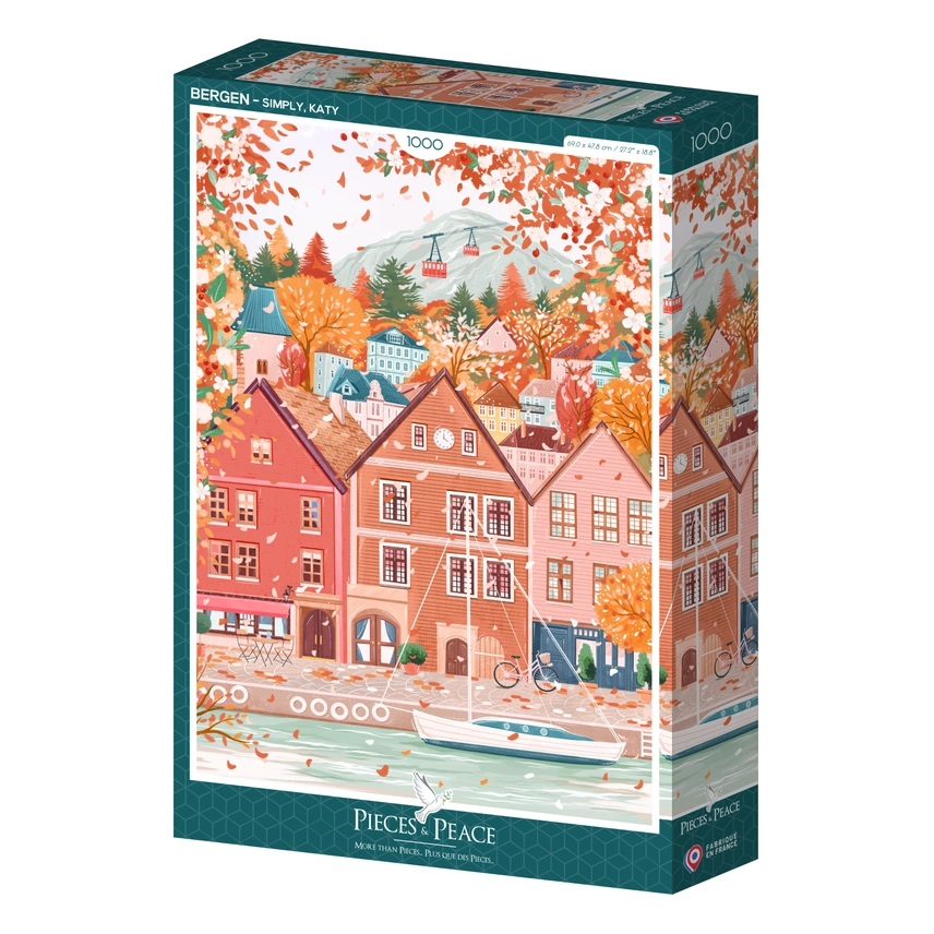 Παζλ 1000 Κομματιών Bergen – Autumn Village | Pieces & Peace