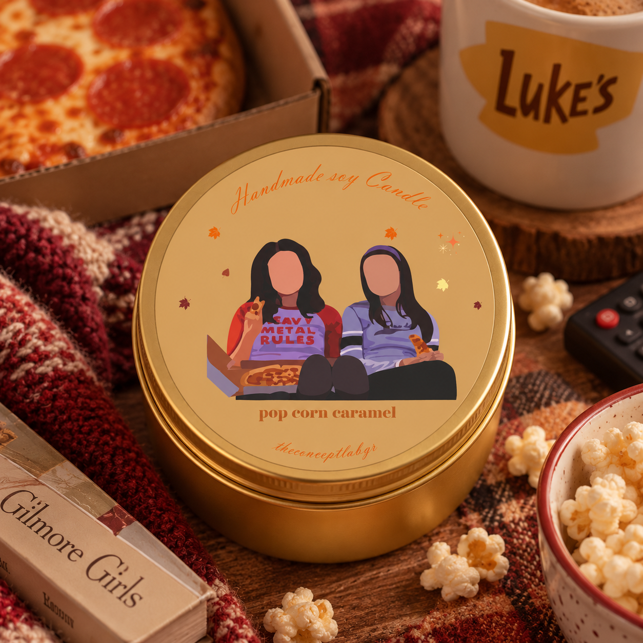 Gilmore Girls Pop Corn Caramel Soy Candle – Movie Night Edition - Image 2