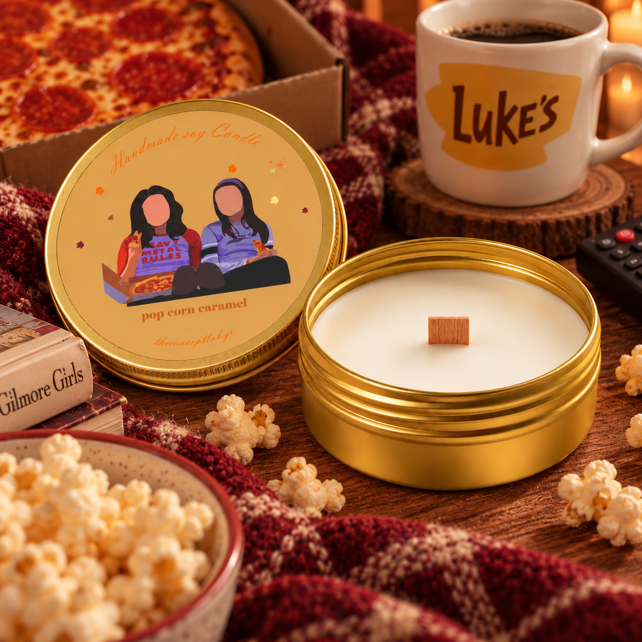 Gilmore Girls Pop Corn Caramel Soy Candle – Movie Night Edition - Image 3